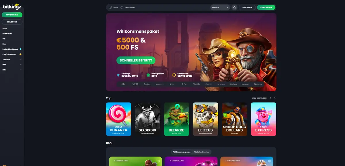 Bitkingz Kreditkarten Online Casino